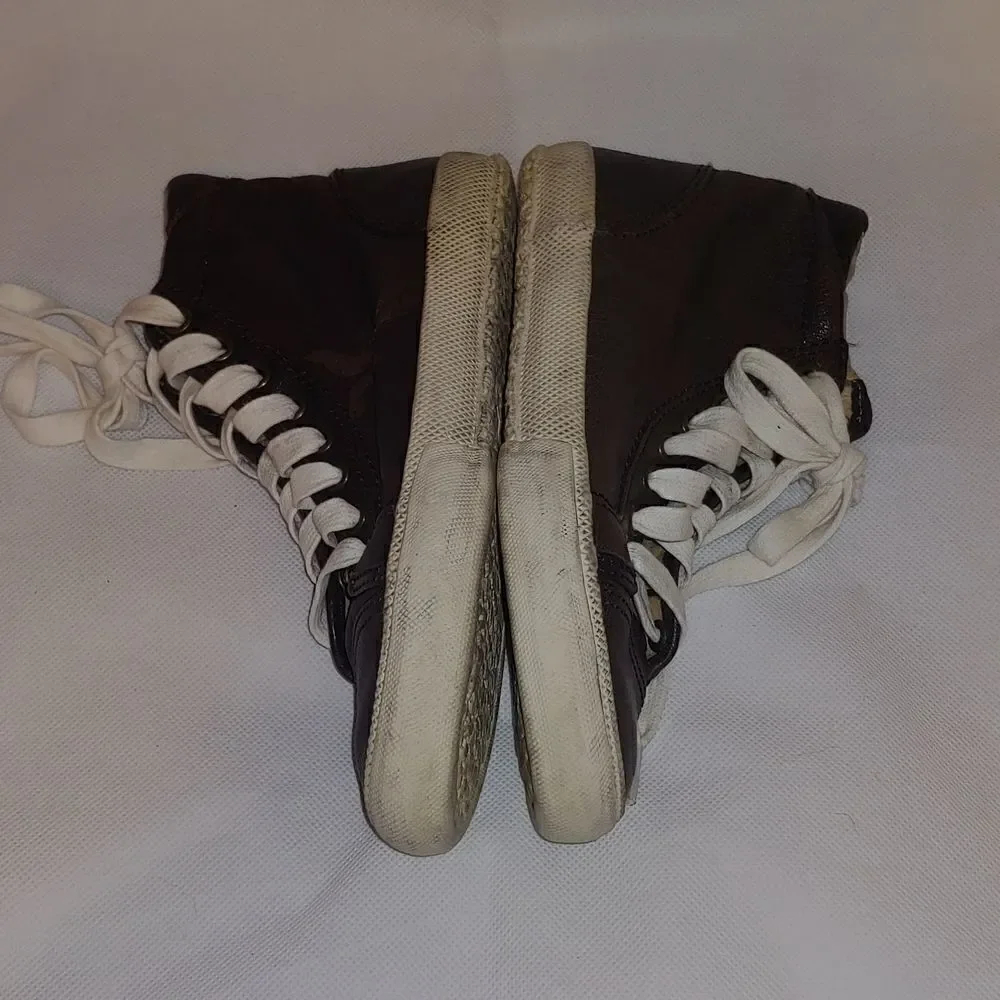 Frye Kira High top dark brown sneakers Size 6M